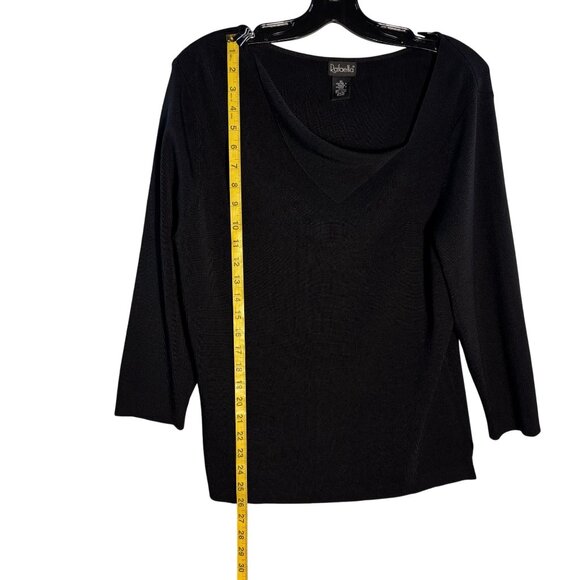 Rafaella Black Asymmetric Neckline Sweater XL Rayon/Nylon Blend Long Sleeve - Picture 5 of 5